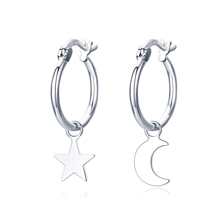 Sterling Silver Earrings S925 Star and Moon Earrings Simple Earrings Reluova