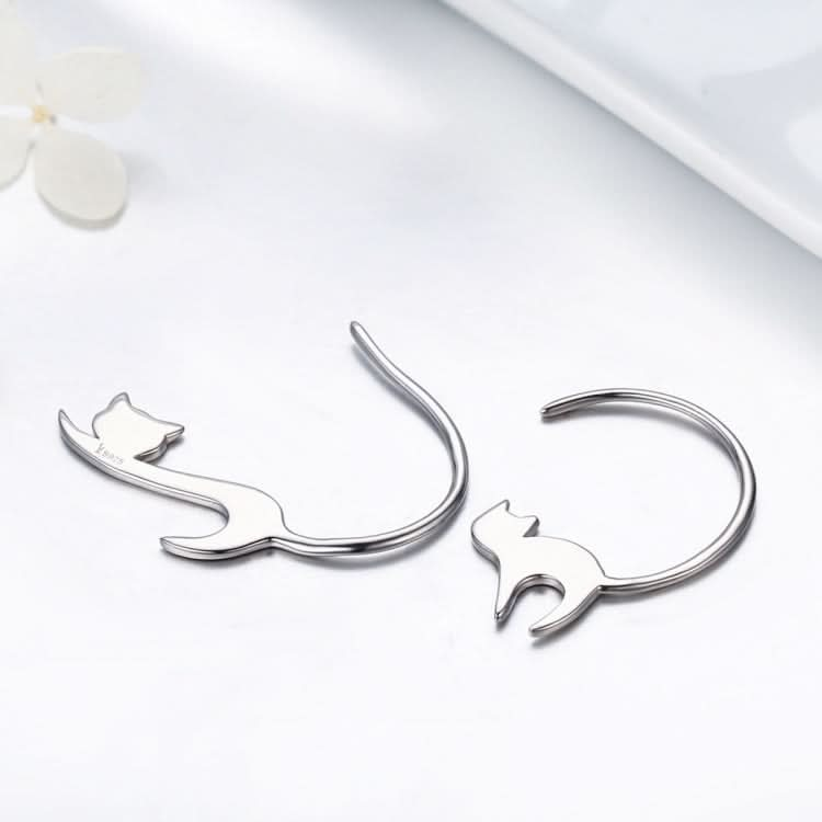 Naughty Cat S925 Sterling Silver Earrings Reluova