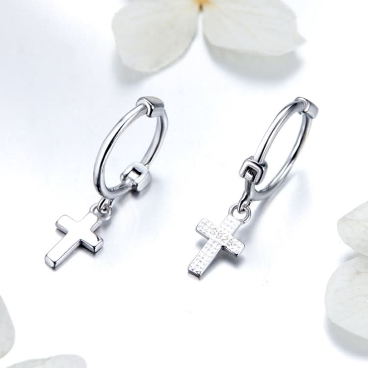 Cross Earrings S925 Sterling Silver Platinum-plated Earrings Men Women Simple Earrings Reluova