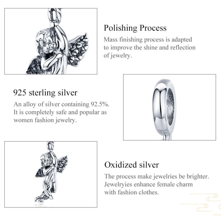 S925 Sterling Silver Cupid Pendant Handmade DIY Accessory Pendant Reluova