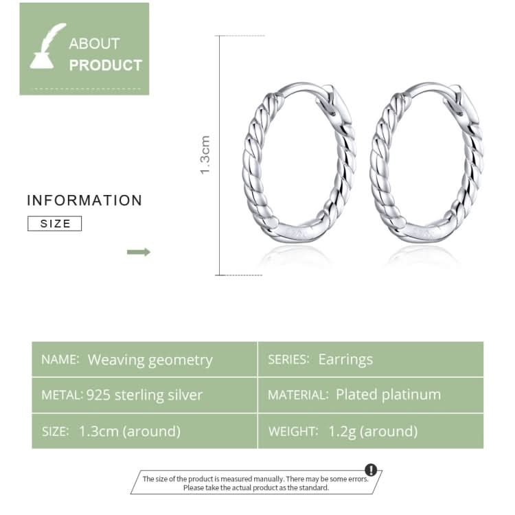 Circle Earrings Hemp Rope Earrings Sterling Silver S925 Ear Buckles Reluova