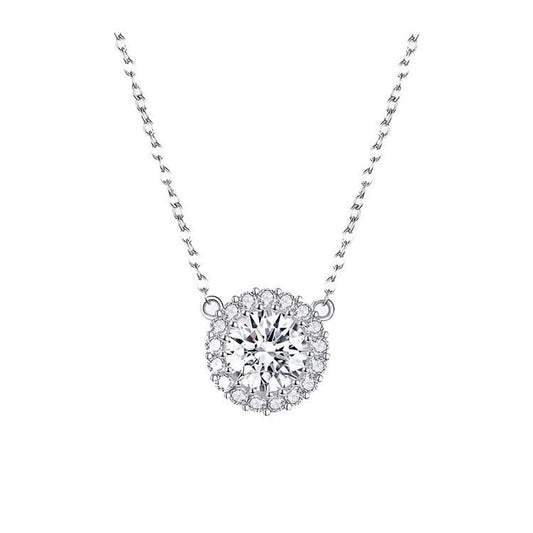 Platinum Plated Zircon Necklace S925 Sterling Silver Simple Female Necklace Reluova