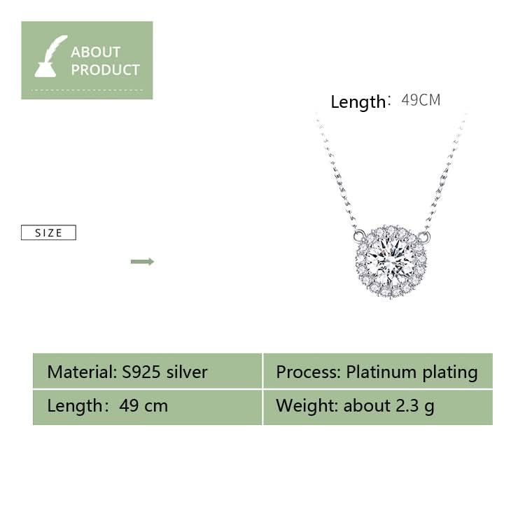 Platinum Plated Zircon Necklace S925 Sterling Silver Simple Female Necklace Reluova