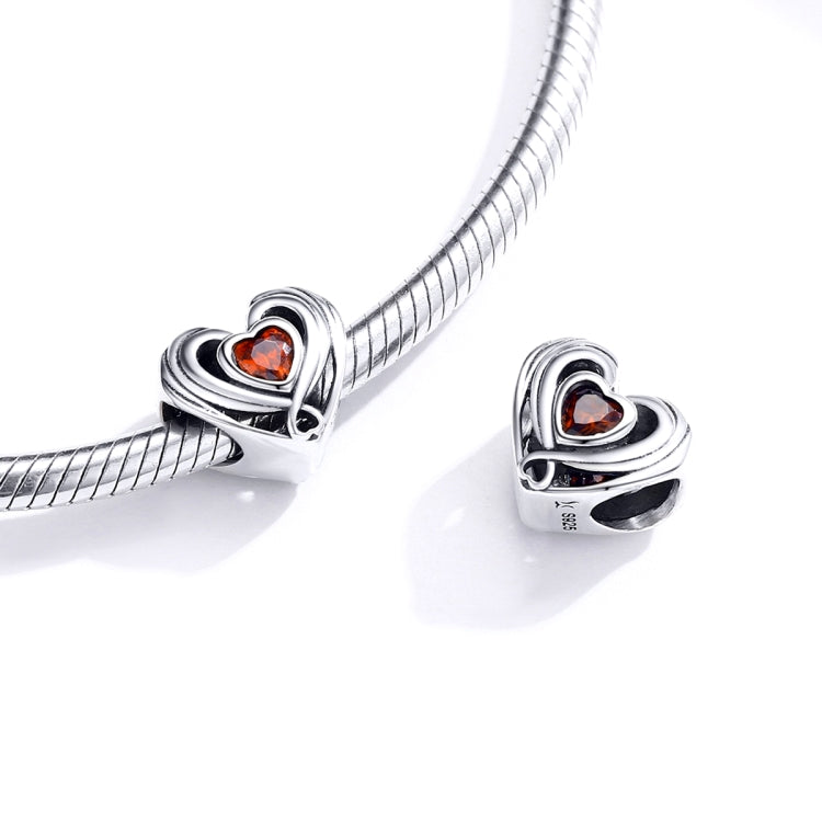 S925 Heart-shaped Sterling Silver Loose Beads DIY Bracelet Accessories Reluova