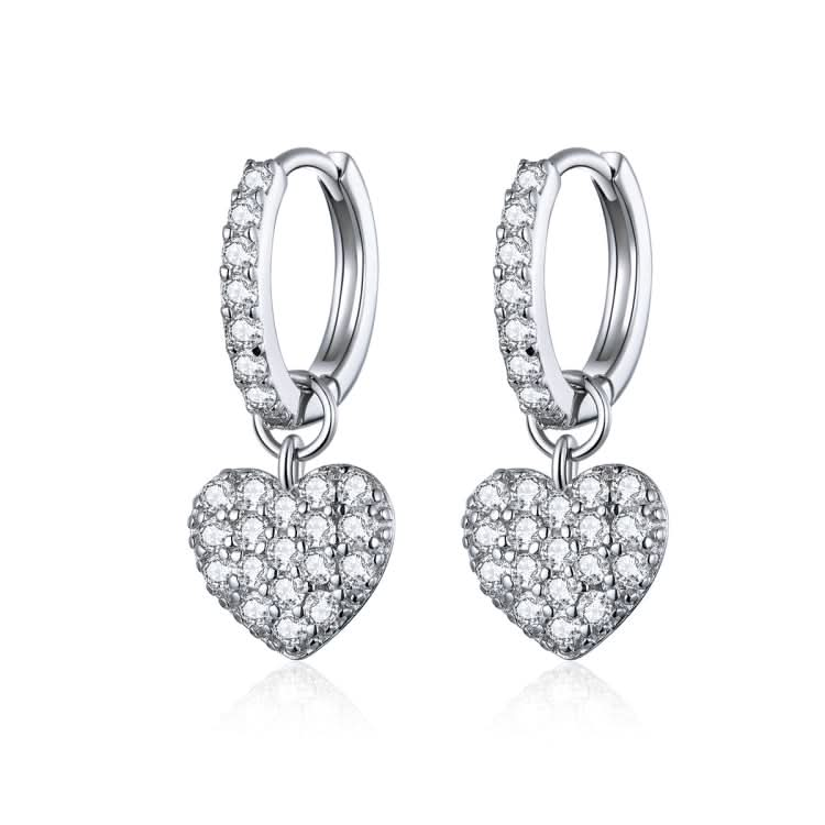 Heart-shaped Earrings Zircon Earrings Sterling Silver S925 Stud Earrings Reluova