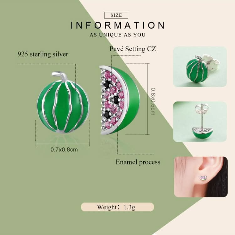 Watermelon S925 Sterling Silver Earrings Zircon Earrings Reluova