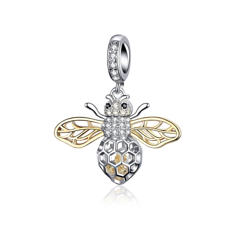 S925 Sterling Silver Bee Zircon Pendant Lady DIY Necklace Pendant Reluova