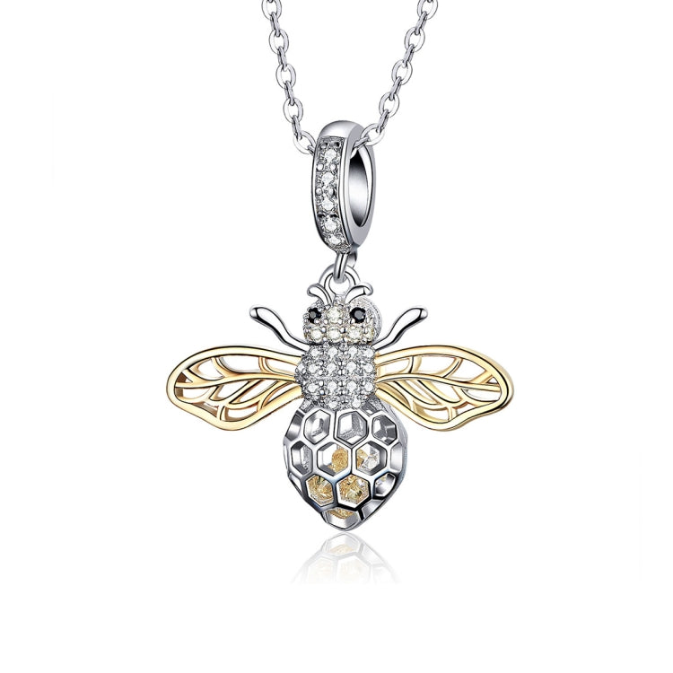 S925 Sterling Silver Bee Zircon Pendant Lady DIY Necklace Pendant