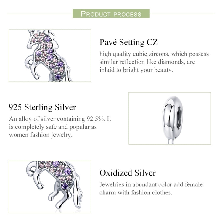 Unicorn DIY Beaded Ladies Bracelet Necklace Accessories S925 Sterling Silver Pendant Beads