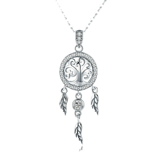 Tree of Life S925 Sterling Silver Tassel Necklace Reluova