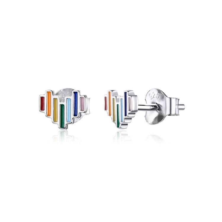 Rainbow Earrings S925 Love Simple Earrings Sterling Silver Earrings Reluova