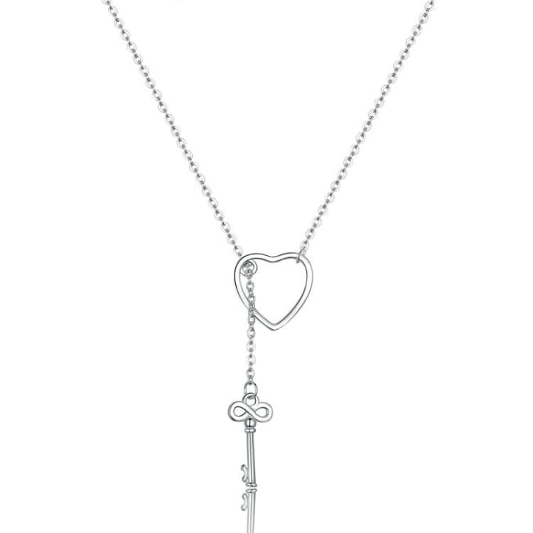 Simple Heart-shaped Female Necklace S925 Sterling Silver Necklace Reluova