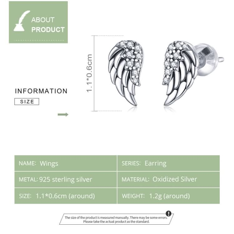 S925 Sterling Silver Wings Earrings Personality Earrings Reluova