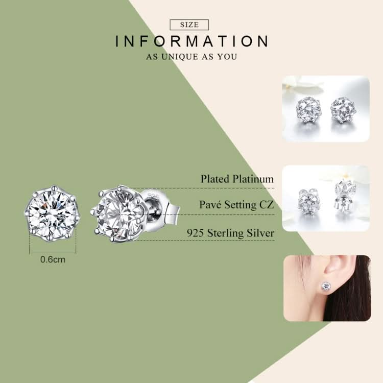 S925 Sterling Silver Stud Earrings Zircon Earrings Reluova