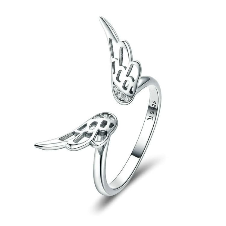 S925 Sterling Silver Fairy Wing Ring Girls Open Ring Reluova