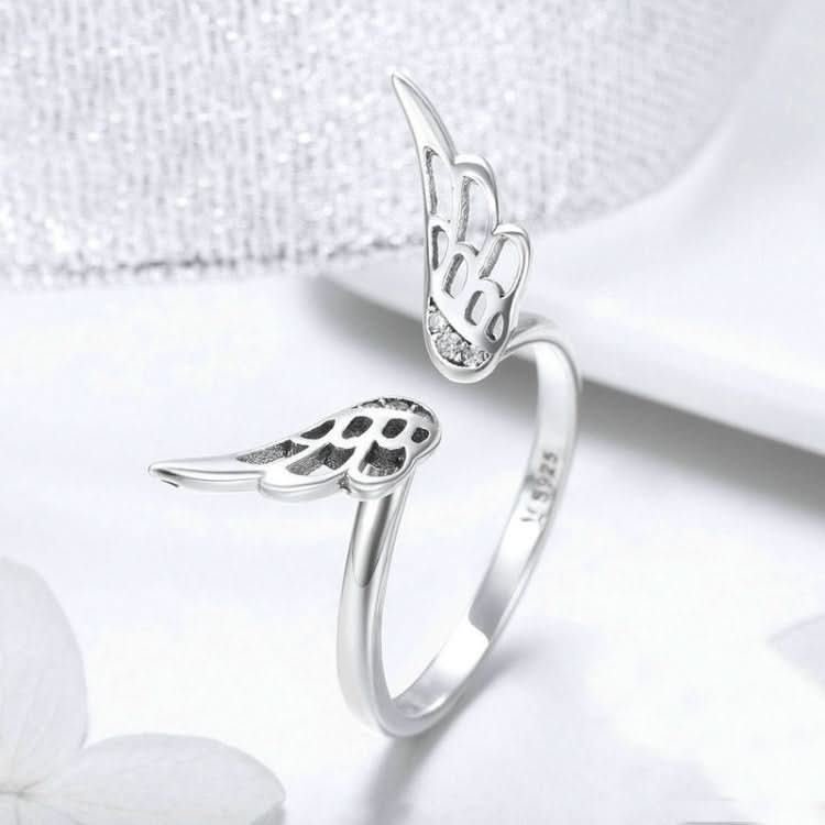 S925 Sterling Silver Fairy Wing Ring Girls Open Ring Reluova