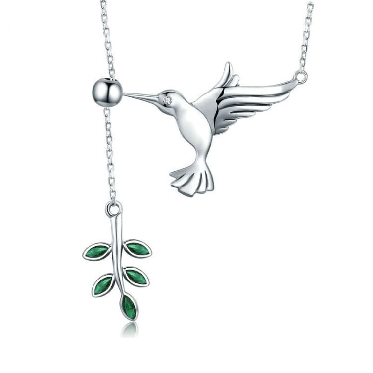 Hummingbird Greetings S925 Sterling Silver Necklace Zirconia Necklace Reluova