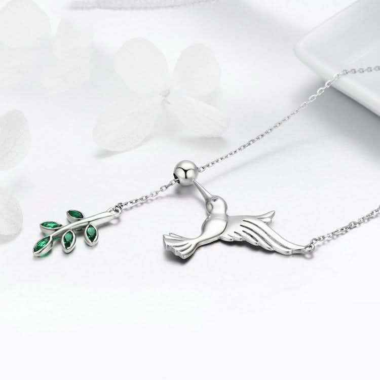 Hummingbird Greetings S925 Sterling Silver Necklace Zirconia Necklace Reluova