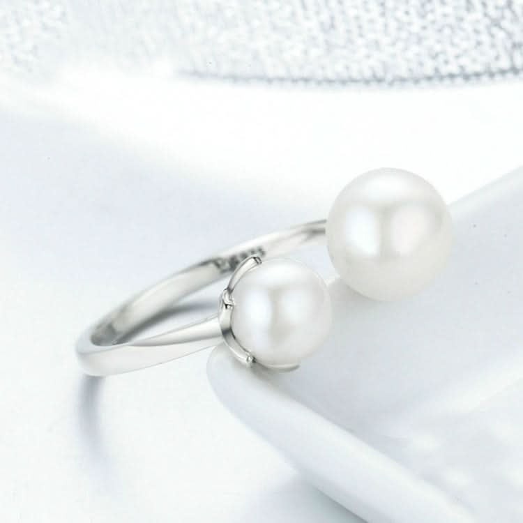 S925 Sterling Silver Ring Female Pearl Open Ring Reluova