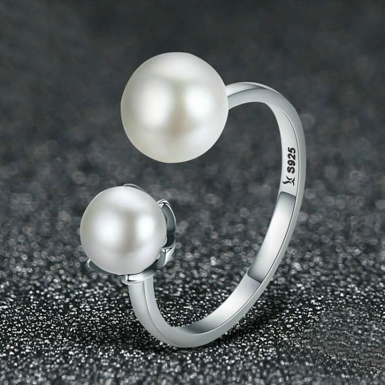 S925 Sterling Silver Ring Female Pearl Open Ring Reluova