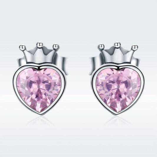 Heart-shaped S925 Sterling Silver Earrings with Gemstones Reluova