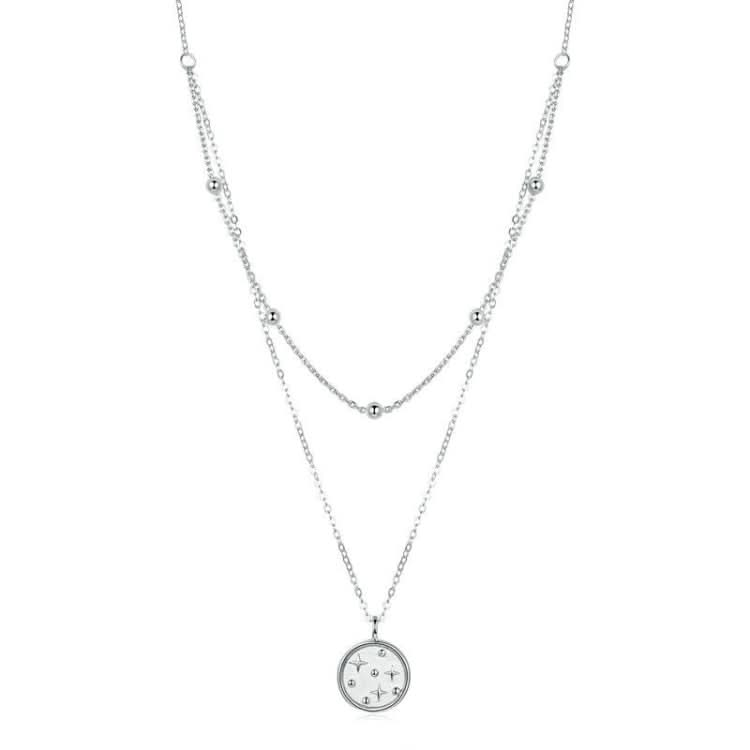 S925 Sterling Silver Platinum Plated Necklace Double Layer Small Star Light Silver Necklace Reluova