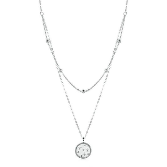 S925 Sterling Silver Platinum Plated Necklace Double Layer Small Star Light Silver Necklace Reluova