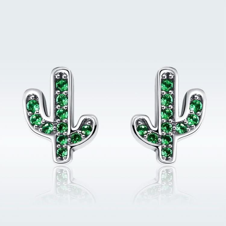 Personality Fresh Cactus S925 Sterling Silver Female Earrings Reluova