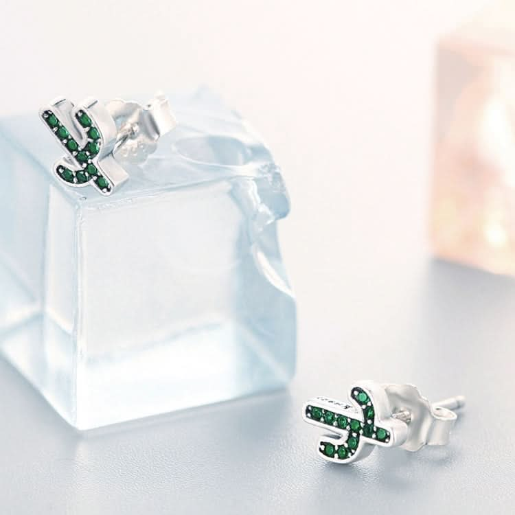 Personality Fresh Cactus S925 Sterling Silver Female Earrings Reluova