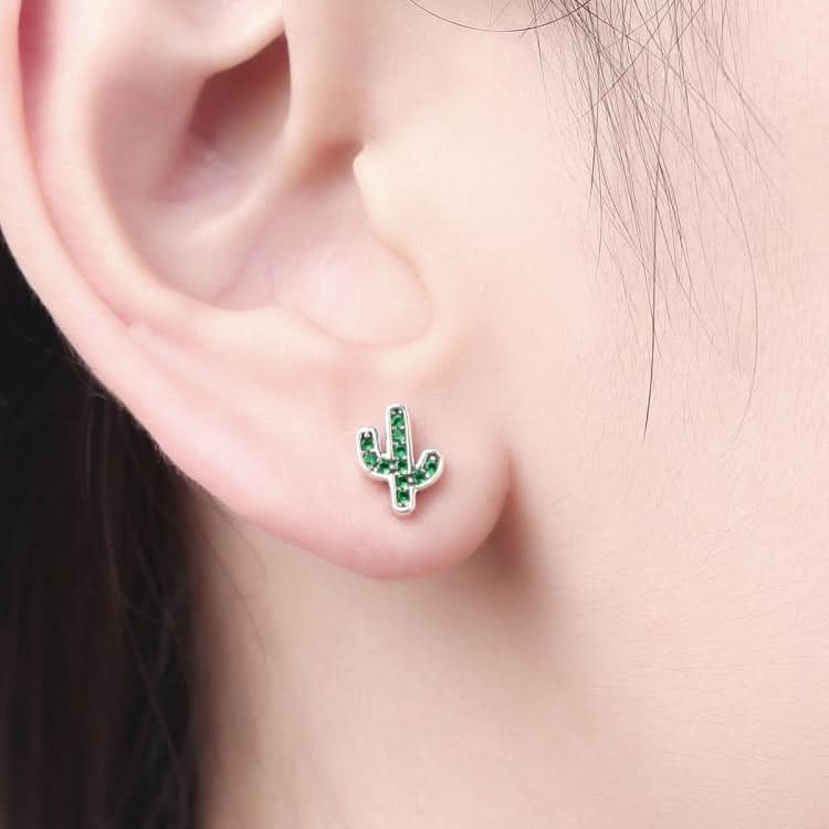 Personality Fresh Cactus S925 Sterling Silver Female Earrings Reluova