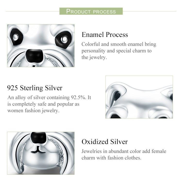 S925 Sterling Silver Beads Cute Schnauzer Platinum Plated Accessories Pendant Loose Beads Reluova