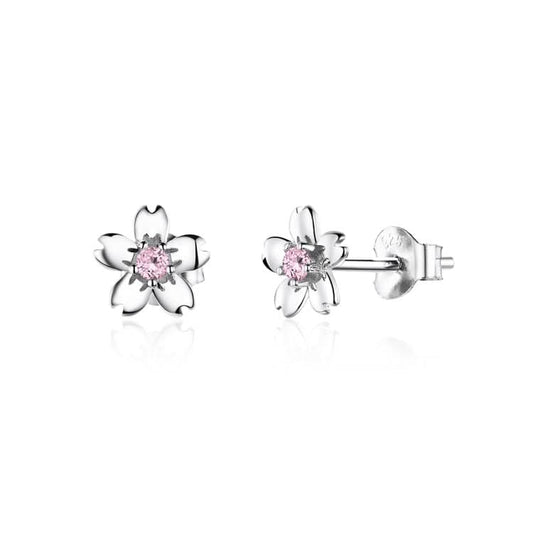 Sterling Silver Flower Earrings S925 Temperament Simple Zircon Earrings Reluova