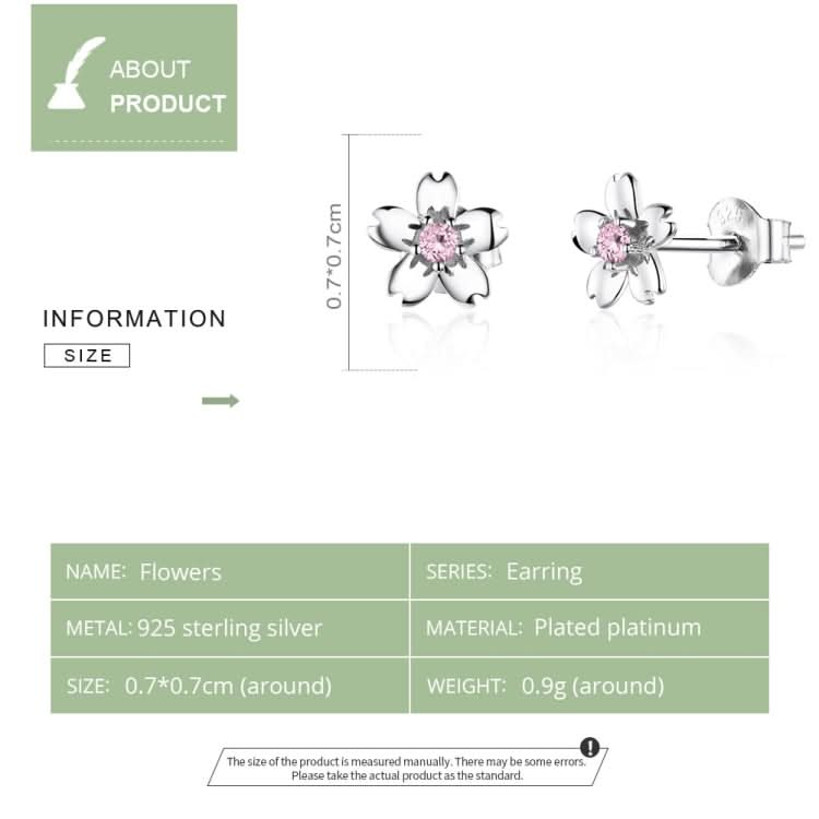 Sterling Silver Flower Earrings S925 Temperament Simple Zircon Earrings Reluova