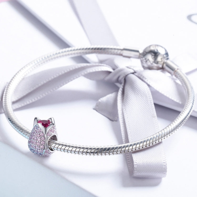 S925 Sterling Silber Zubehör Persönlichkeit Silber Perle Tulpe Anhänger Armband Zubehör