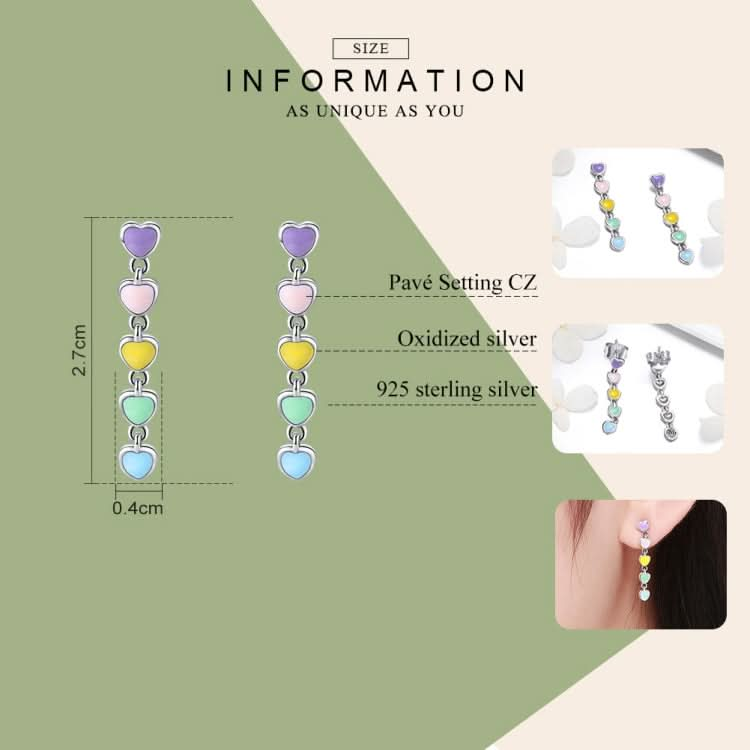 S925 Sterling Silver Heart-shaped Earrings Simple Dripping Female Earrings Reluova