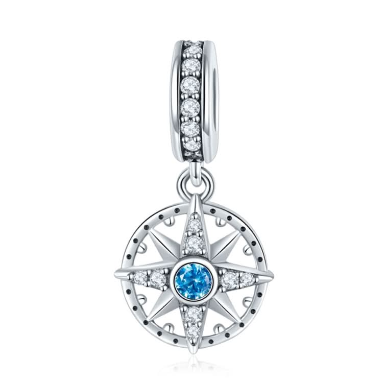 S925 Sterling Silver Pendant Compass Necklace Pendant