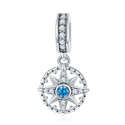 S925 Sterling Silver Pendant Compass Necklace Pendant