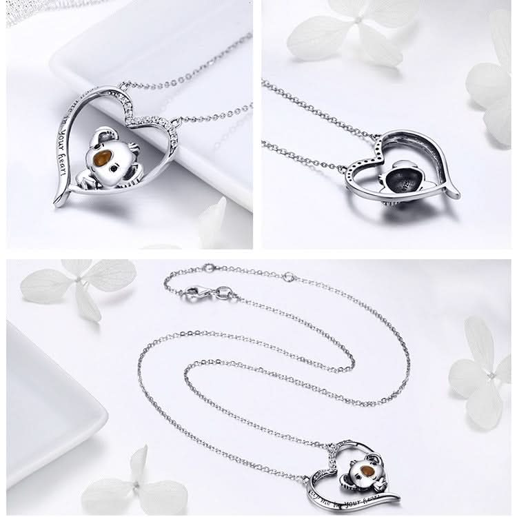 Cute Koala S925 Sterling Silver Lady Necklace Reluova