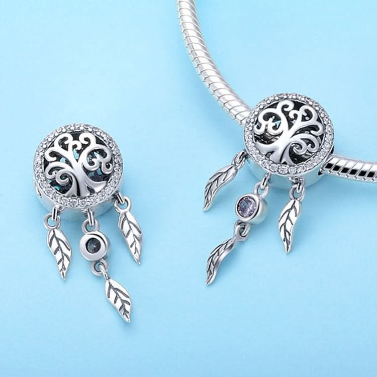 S925 Sterling Silver Retro Hollow Dream Catcher Beads DIY Beaded Bracelet Accessories