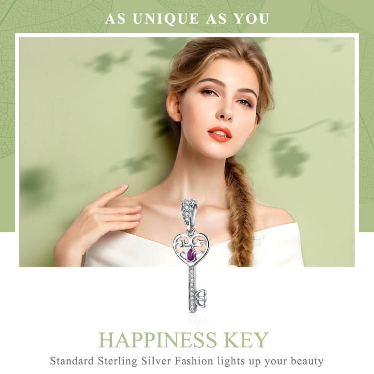 S925 Sterling Silver Happiness Key Pendant Charm Accessories Reluova