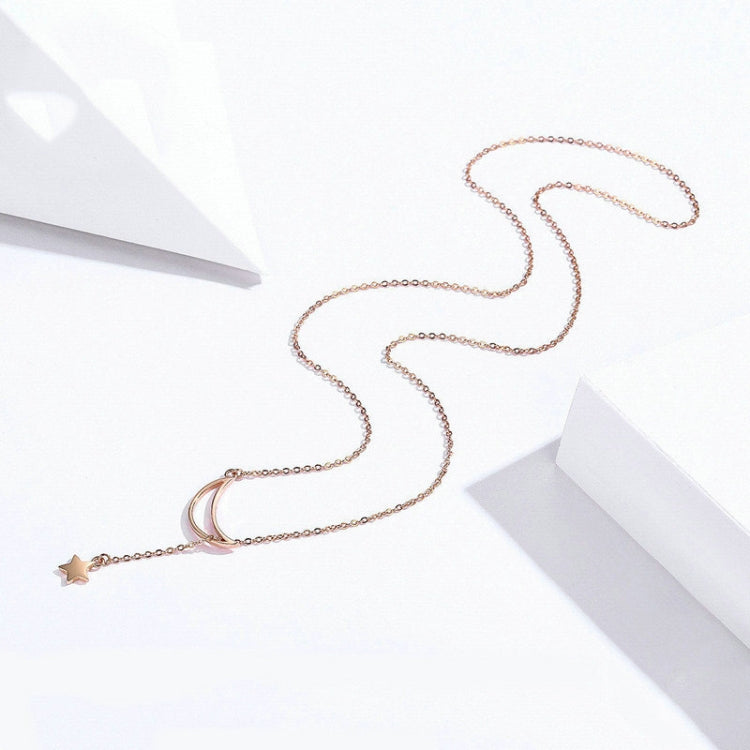 Star Moon S925 Sterling Silver Rose Gold Plated Necklace