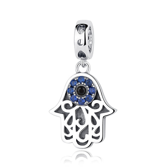 S925 Sterling Silver Beads Evil Eye God Hand Personality Charm