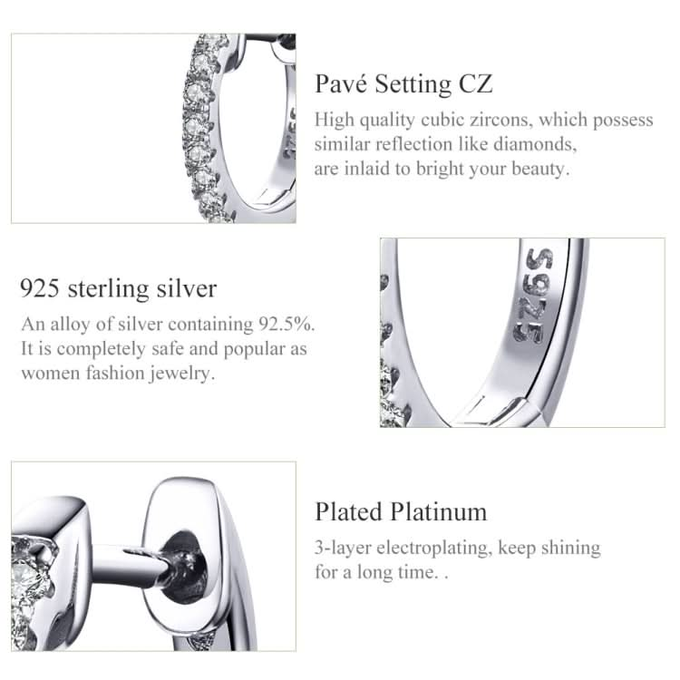 S925 Sterling Silver Circle Earrings Zircon Earrings Reluova