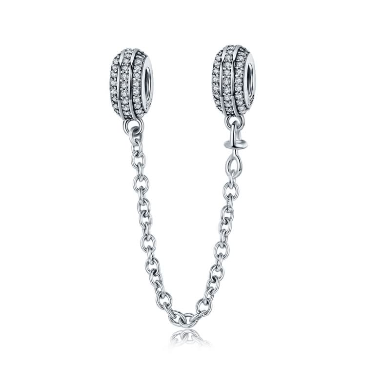 S925 Sterling Silver Diamond Simple Beads DIY Beaded Bracelet Accessories Safety Chain Reluova