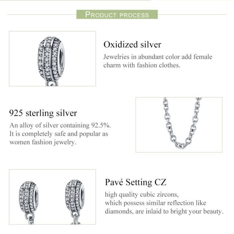 S925 Sterling Silver Diamond Simple Beads DIY Beaded Bracelet Accessories Safety Chain Reluova