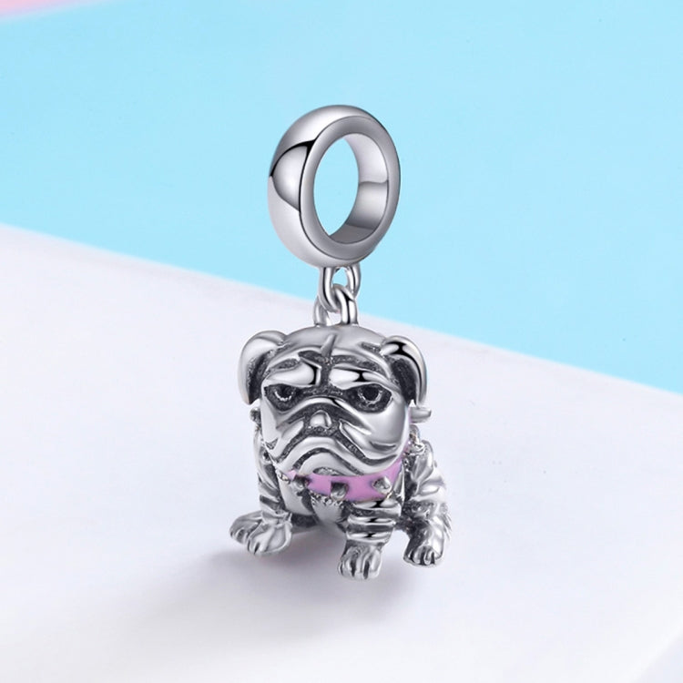 S925 Sterling Silver Beaded Bulldog Charm Accessory Bracelet Accessory