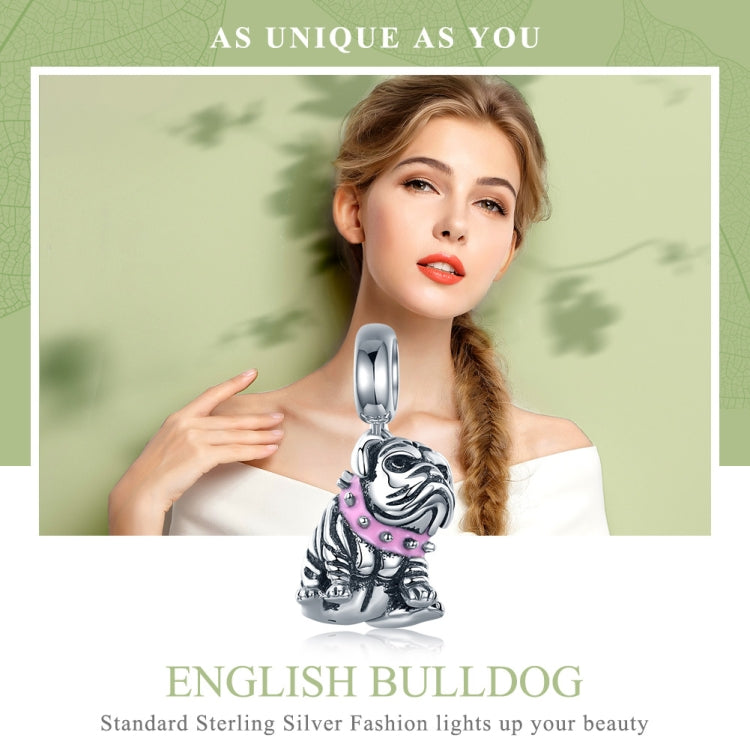 S925 Sterling Silver Beaded Bulldog Charm Accessory Bracelet Accessory