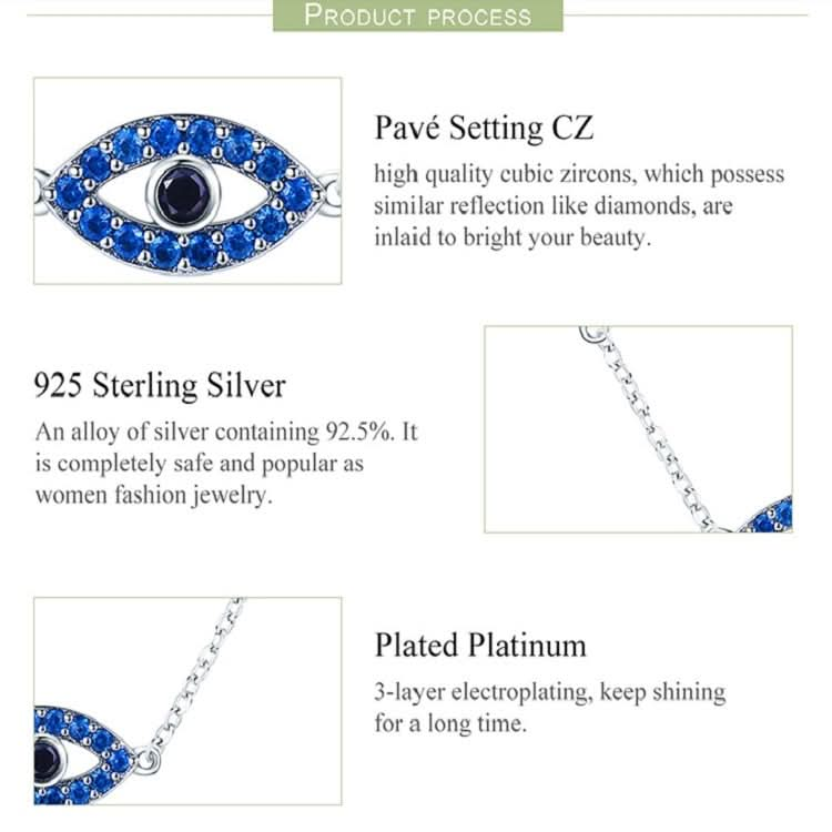 Magic Eye S925 Sterling Silver Necklace Ladies Blue Eye Inlaid Zircon Necklace Reluova