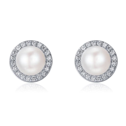 Simple Pearl Diamond Ladies Temperament Earrings S925 Sterling Silver Earrings Reluova