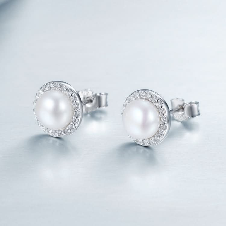 Simple Pearl Diamond Ladies Temperament Earrings S925 Sterling Silver Earrings Reluova